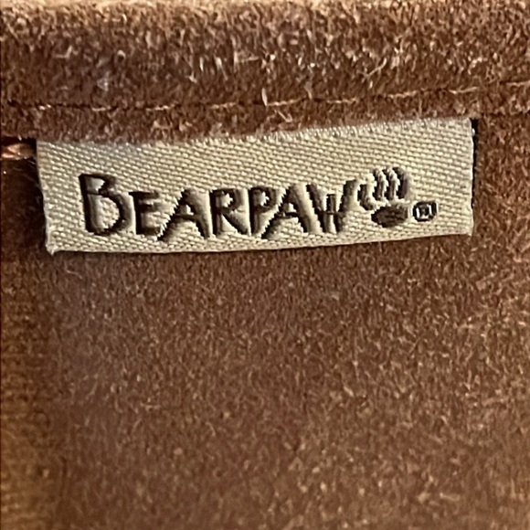 BearPaw Suede Adele Boots Braided Accent Fleece Lining Hickory Tan Size 7 - Picture 4 of 13